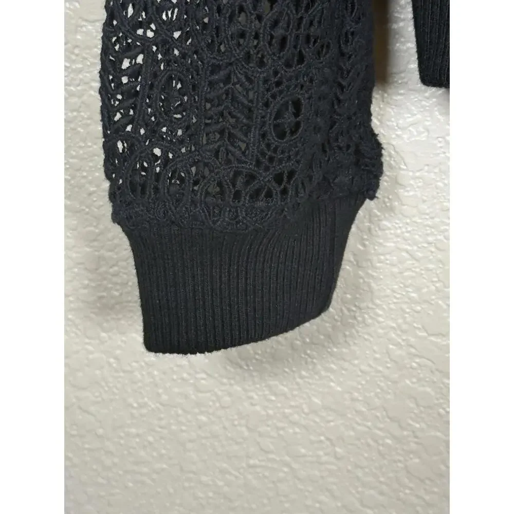 Club Monaco Petite Womens Arlet Lace Bomber Black Full Zip Jacket Sz‎ S Witchy